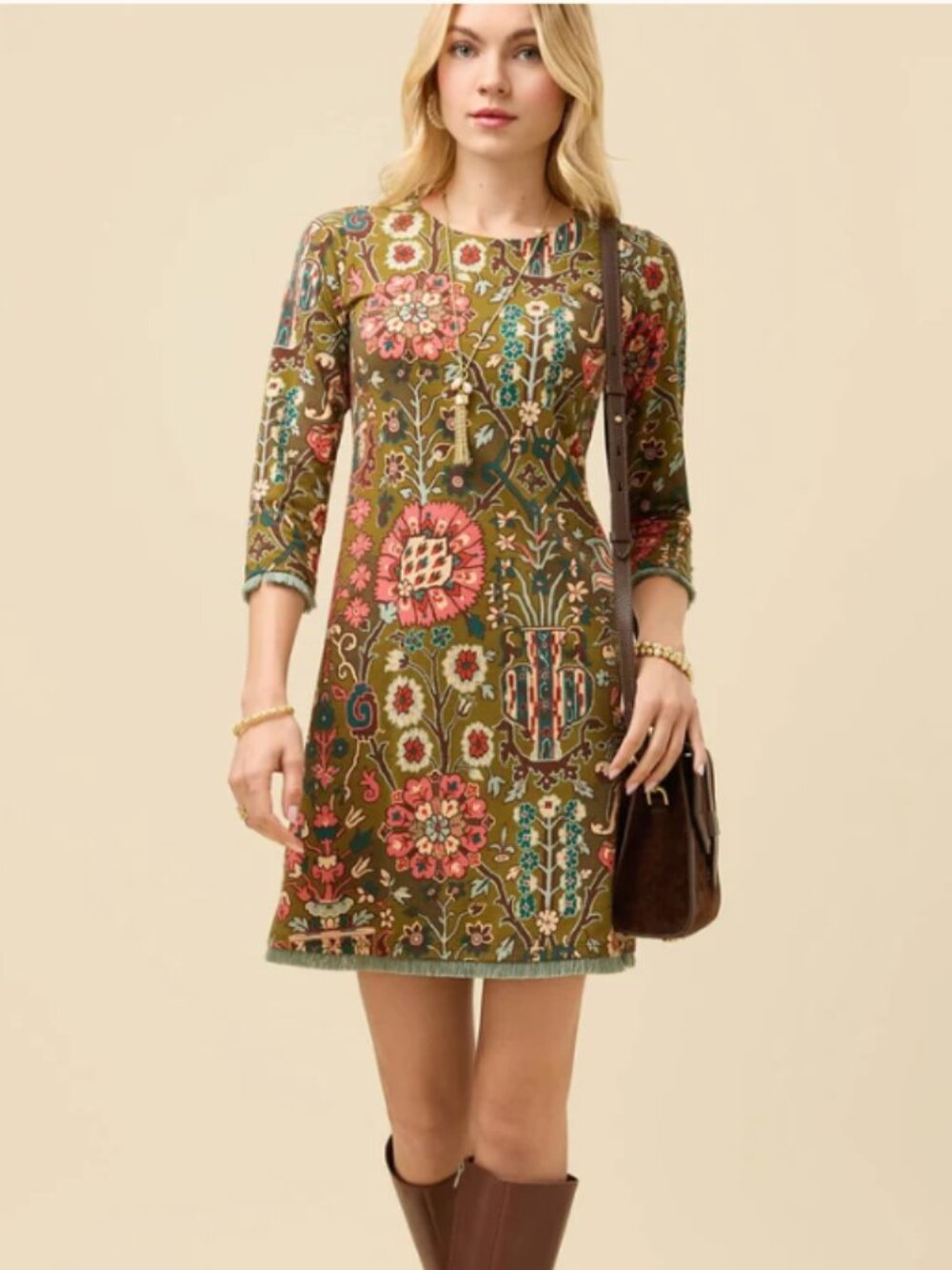 Spartina 449 Island Fringe Dress Guerard Estate Olive